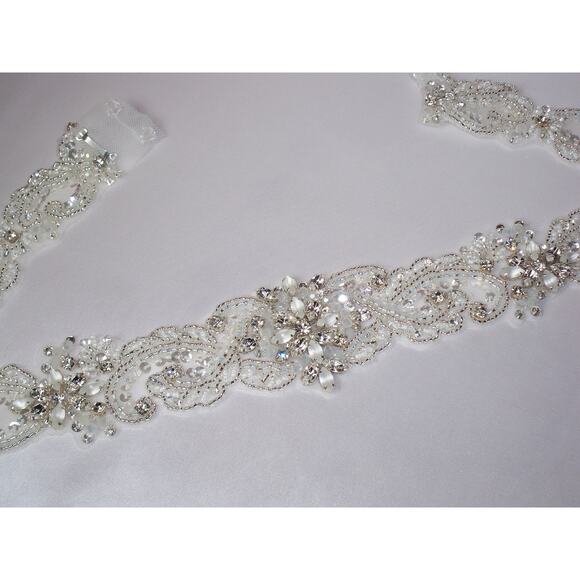 Beaded bridal rhinestone belt, bridal dress belt, wedding bridal  beaded sash